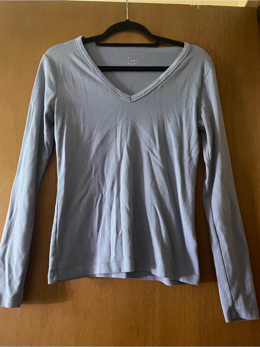 a new day Light Blue V-Neck Long Sleeve Tee